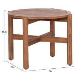 Τραπεζι χαμηλο εξ.χωρου στρογγυλο sanji hm6222 ξυλο ακακιασ σε φυσικο φ66x48.5υεκ. **