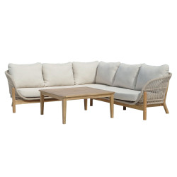 Σετ σαλονι γωνια εξ. χωρου 3τμχ sanji hm6223 ξυλο ακακιασ-αλουμινιο-σχοινι **