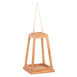 Επιτραπεζιο διακοσμητικο φαναρι για κερι rami hm4584 ξυλο teak φυσικο 25x25x39-67υεκ. **