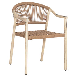 Πολυθρονα kerly hm6050.01 αλουμινιο χρωμα δρυοσ-χαλκινο συνθετικο rattan 54x58,5x76υ **