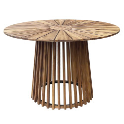 Τραπεζι τραπεζαριασ εξ.χωρου cristobal hm6234 ξυλο ακακιασ-μεταλλο φ120x76υεκ **