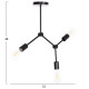 Φωτιστικο οροφησ 3-φωτο lighty hm7404.11 μεταλλο σε μαυρο 52x5x48υεκ. **