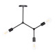 Φωτιστικο οροφησ 3-φωτο lighty hm7404.11 μεταλλο σε μαυρο 52x5x48υεκ. **