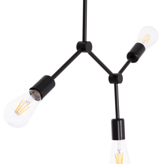 Φωτιστικο οροφησ 3-φωτο lighty hm7404.11 μεταλλο σε μαυρο 52x5x48υεκ. **