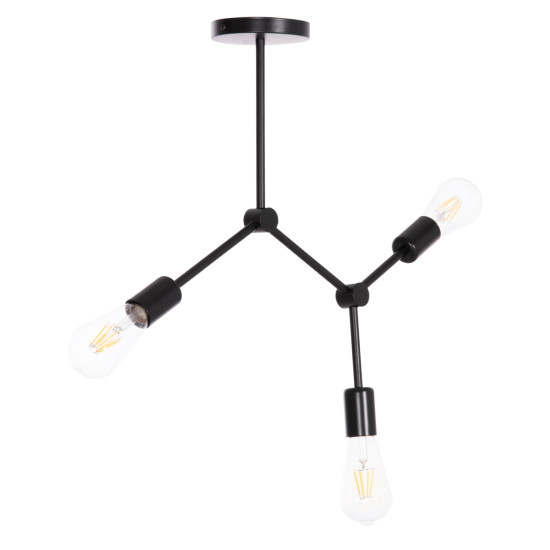 Φωτιστικο οροφησ 3-φωτο lighty hm7404.11 μεταλλο σε μαυρο 52x5x48υεκ. **
