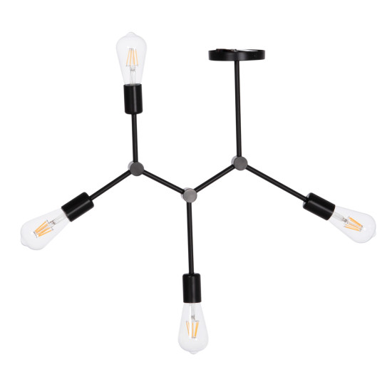 Φωτιστικο οροφησ 4-φωτο lighty hm7405.11 μεταλλο σε μαυρο 57x5x52υεκ. **
