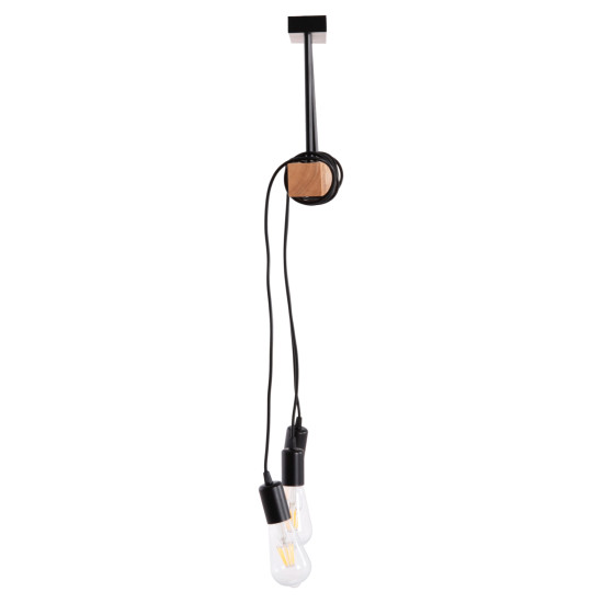 Φωτιστικο οροφησ 3-φωτο volks hm4658 μεταλλο-ξυλο 49,5x5x134,5υεκ. **