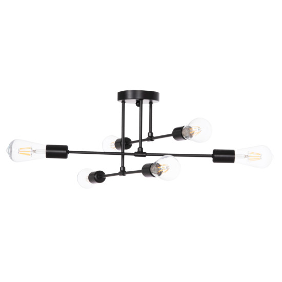 Φωτιστικο οροφησ πολυφωτο lighty hm7427.11 μεταλλο σε μαυρο 51x51x23υεκ. **