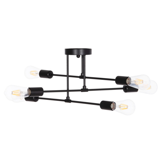 Φωτιστικο οροφησ πολυφωτο lighty hm7427.11 μεταλλο σε μαυρο 51x51x23υεκ. **