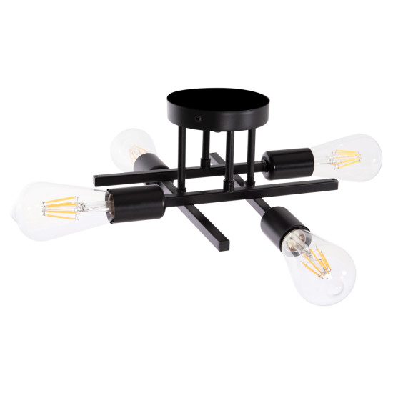 Φωτιστικο οροφησ πολυφωτο lighty hm7428.11 μεταλλο σε μαυρο 28x28x15υεκ. **