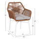 Πολυθρονα topin hm6048.11 αλουμινιο λευκο-p.e. rattan μπεζ 59x63x81υεκ **