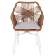 Πολυθρονα topin hm6048.11 αλουμινιο λευκο-p.e. rattan μπεζ 59x63x81υεκ **