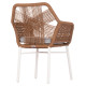 Πολυθρονα topin hm6048.11 αλουμινιο λευκο-p.e. rattan μπεζ 59x63x81υεκ **