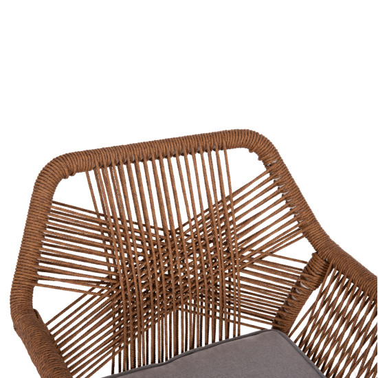 Πολυθρονα topin hm6048.11 αλουμινιο λευκο-p.e. rattan μπεζ 59x63x81υεκ **