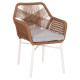Πολυθρονα topin hm6048.11 αλουμινιο λευκο-p.e. rattan μπεζ 59x63x81υεκ **