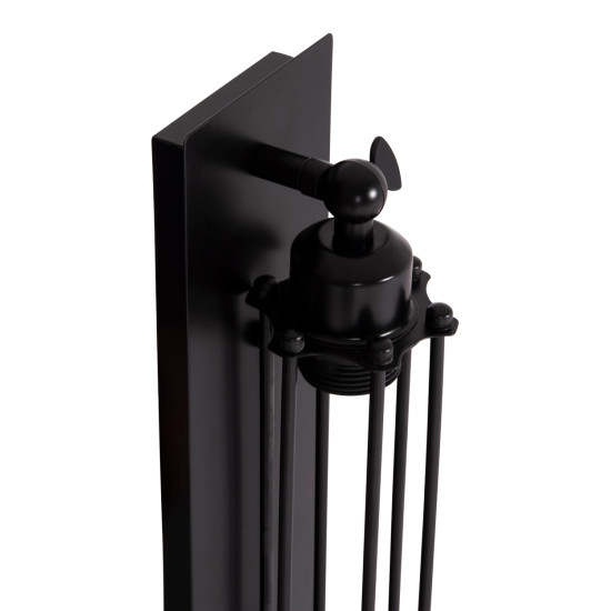 Απλικα τοιχου 2φωτη beacon hm4463 μεταλλο σε μαυρο 10x10x47υεκ. **