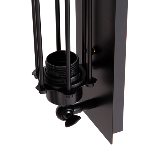 Απλικα τοιχου 2φωτη beacon hm4463 μεταλλο σε μαυρο 10x10x47υεκ. **