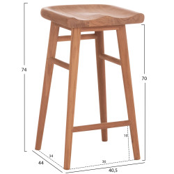 Σκαμπο μπαρ bolmar hm18108 ξυλο τεακ σε φυσικο 40.5x44x74υεκ. **