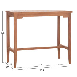 Τραπεζι μπαρ cranston hm18111 ξυλο τεακ--φυσικο χρωμα 120x60x105υεκ. **