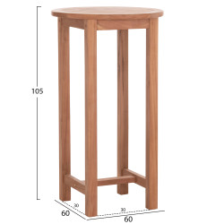 Τραπεζι/σταντ μπαρ στρογγυλο presscot hm18114 ξυλο teak--φυσικο φ60x105υεκ. **