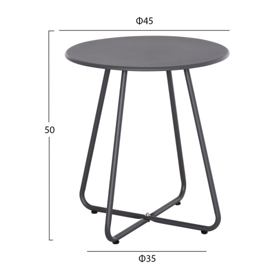 Σετ lounge 3tmx εξ.χωρου orego hm21107.01 αλουμινιο & μεταλλο σε σκουρο γκρι **