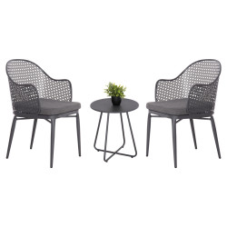 Σετ lounge 3tmx εξ.χωρου orego hm21107.01 αλουμινιο & μεταλλο σε σκουρο γκρι **