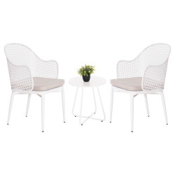 Σετ lounge 3tmx εξ.χωρου orego hm21107.02 αλουμινιο & μεταλλο σε λευκο **