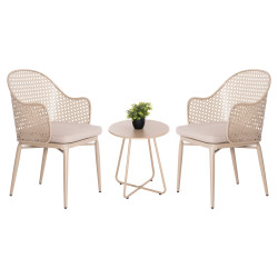 Σετ lounge 3tmx εξ.χωρου orego hm21107.03 αλουμινιο & μεταλλο σε καπουτσινο **