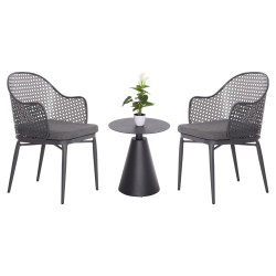 Σετ lounge 3tmx εξ.χωρου orego hm21106.01 αλουμινιο σε σκουρο γκρι **