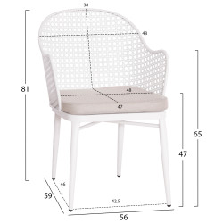Σετ lounge 3tmx εξ.χωρου orego hm21106.02 αλουμινιο σε λευκο **