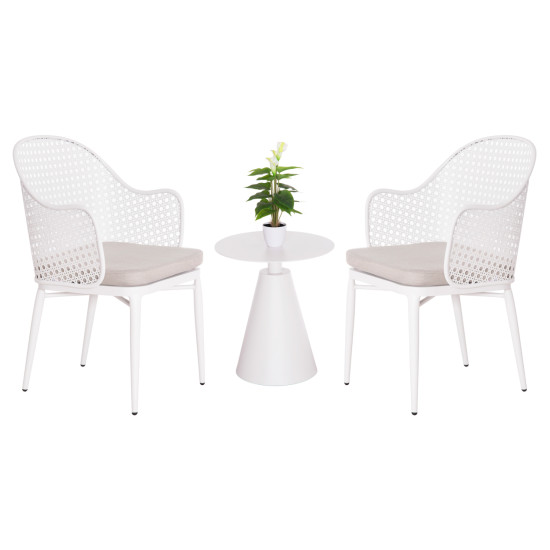 Σετ lounge 3tmx εξ.χωρου orego hm21106.02 αλουμινιο σε λευκο **