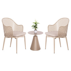 Σετ lounge 3tmx εξ.χωρου orego hm21106.03 αλουμινιο σε καπουτσινο **