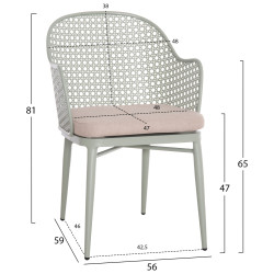 Σετ lounge 3tmx εξ.χωρου orego hm21106.06 αλουμινιο σε φυστικι **