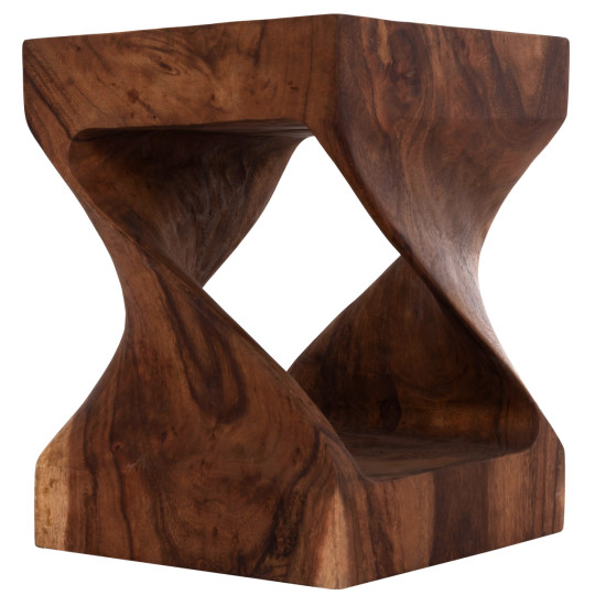 Σκαμπο gebo hm9754.21 τετραγωνο--ξυλο suar σε σκουρο φυσικο 35x35x45yεκ. **