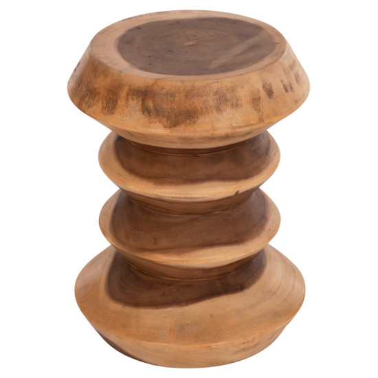 Σκαμπο κυλινδρικο bellows hm18235.11 μασιφ ξυλο suar φυσικο φ35x45υεκ. **