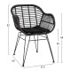 Σετ τραπεζαριασ 3τμχ hm11871 μεταλλο & rattan σε μαυρο χρωμα **