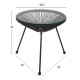 Σετ τραπεζαριασ 3τμχ hm11871 μεταλλο & rattan σε μαυρο χρωμα **