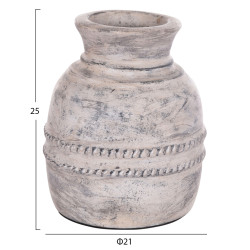Διακοσμητικο επιτραπεζιο βαζο vermo hm4393 τερακοτα σε ανοιχτο γκρι φ21x25υεκ. **