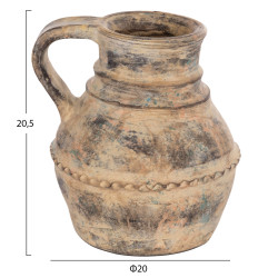 Διακοσμητικο επιτραπεζιο βαζο vermo hm4397 τερακοτα σε κρεμ φ20x20.5υεκ. **