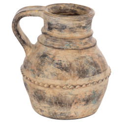 Διακοσμητικο επιτραπεζιο βαζο vermo hm4397 τερακοτα σε κρεμ φ20x20.5υεκ. **