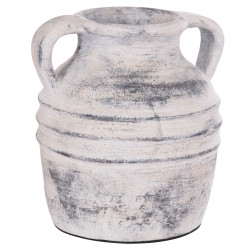 Διακοσμητικο επιτραπεζιο βαζο vermo hm4398 τερακοτα σε ανοιχτο γκρι φ21x22υεκ. **