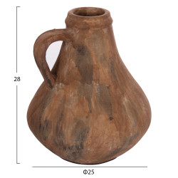 Διακοσμητικο βαζο vermo hm4399 τερακοτα σε παλαιωμενο καφε φ25x28υεκ. **