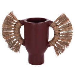 Επιτραπεζιο διακοσμητικο βαζο alica hm4668.06s βυσσινι τερακοτα & grass--55x19x34υεκ **