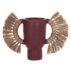 Επιτραπεζιο διακοσμητικο βαζο alica hm4668.06l βυσσινι τερακοτα & grass--64x22x38υεκ **