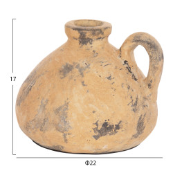 Διακοσμητικο επιτραπεζιο βαζο vermo hm4394 τερακοτα σε μπεζ φ22x17υεκ. **