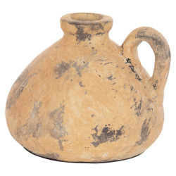 Διακοσμητικο επιτραπεζιο βαζο vermo hm4394 τερακοτα σε μπεζ φ22x17υεκ. **