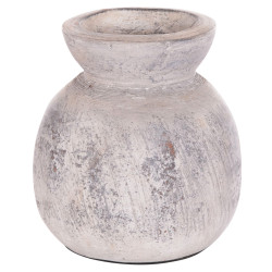 Διακοσμητικο επιτραπεζιο βαζο vermo hm4396 τερακοτα σε ανοιχτο γκρι φ18x19υεκ. **