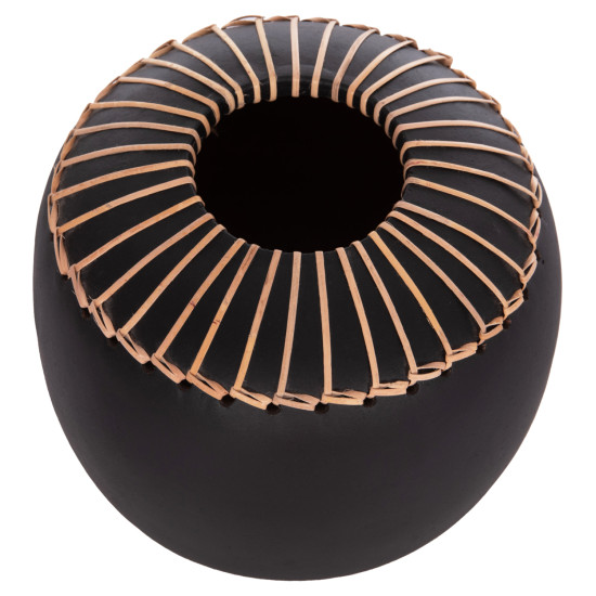 Επιτραπεζιο διακοσμητικο βαζο lennox hm4675.01l tερακοτα σε μαυρο--φ22x20υεκ. **