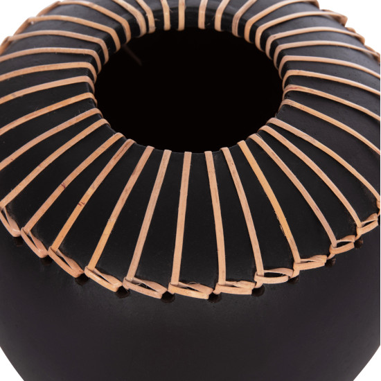 Επιτραπεζιο διακοσμητικο βαζο lennox hm4675.01l tερακοτα σε μαυρο--φ22x20υεκ. **