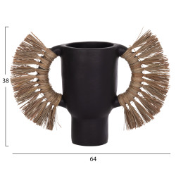 Επιτραπεζιο διακοσμητικο βαζο alica hm4668.01l μαυρη τερακοτα & grass--64x22x38υεκ ** Επιτραπεζιο διακοσμητικο βαζο alica hm4668.01l μαυρη τερακοτα & grass--64x22x38υεκ **